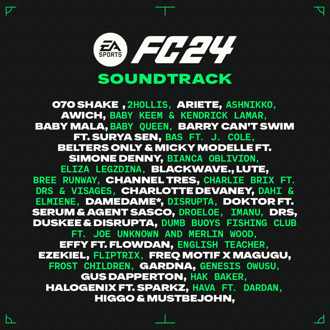 EA Sports FC 24 soundtrack: Songs, artists & music in new football game